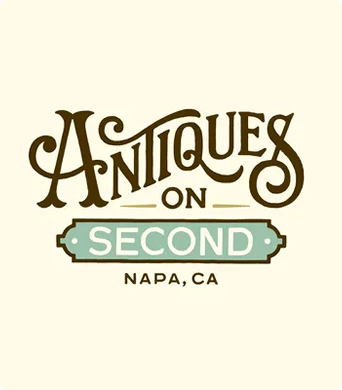 Antiques on Second logo, Napa, CA