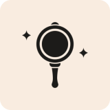 Hand mirror icon with sparkles