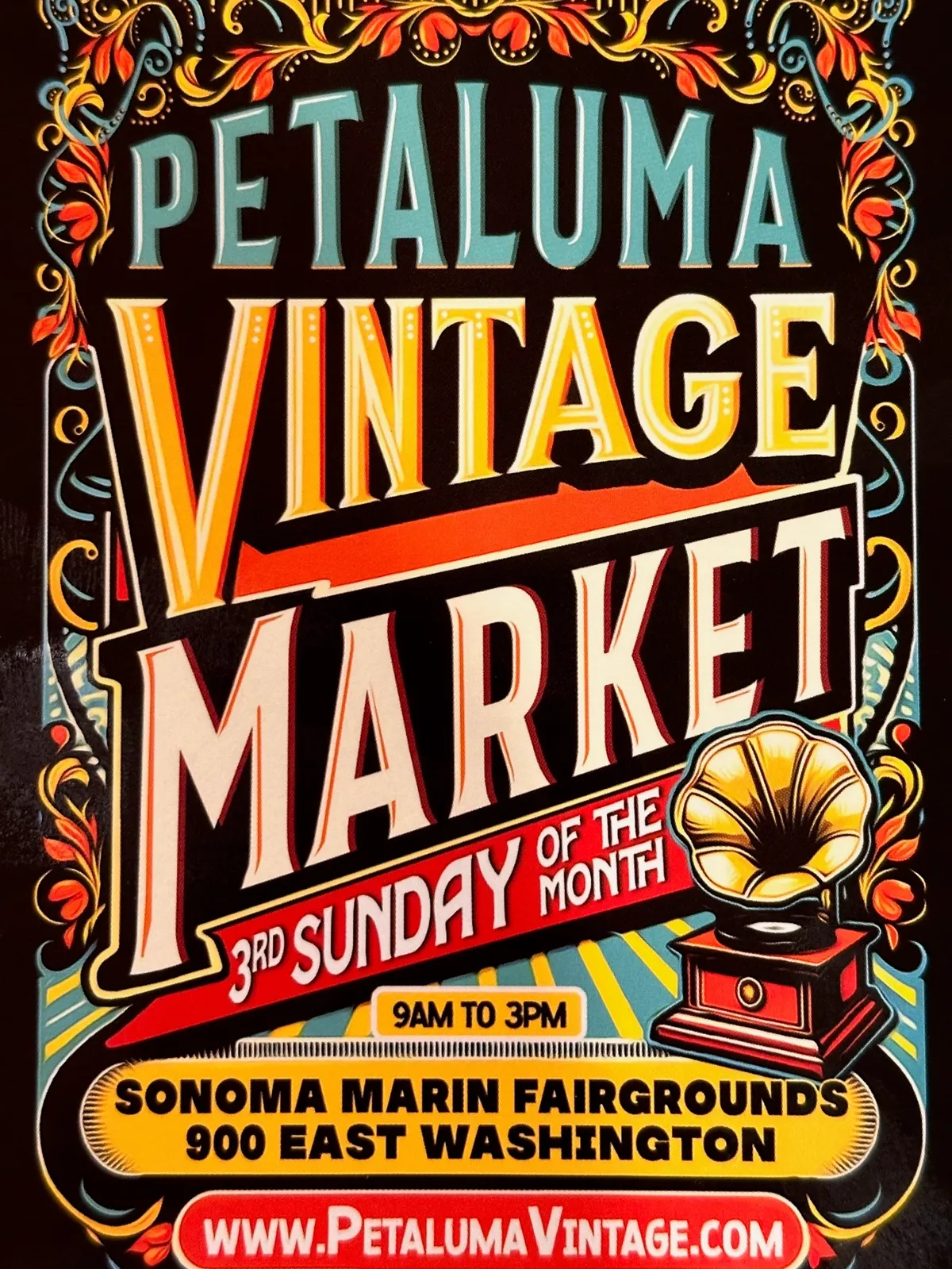 Colorful vintage market advertisement