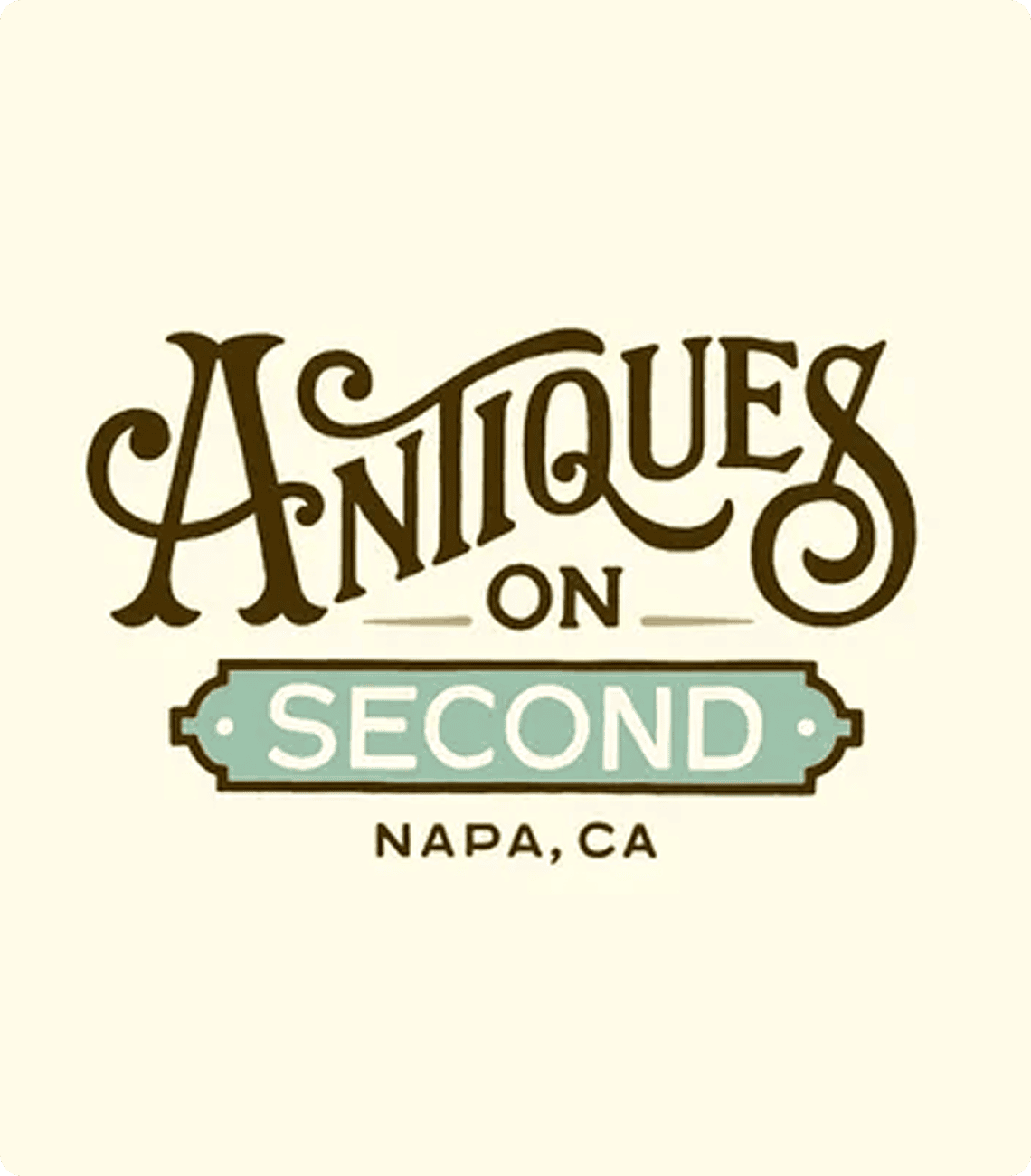 Antiques on Second logo, Napa, CA