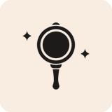 Hand mirror icon with sparkles